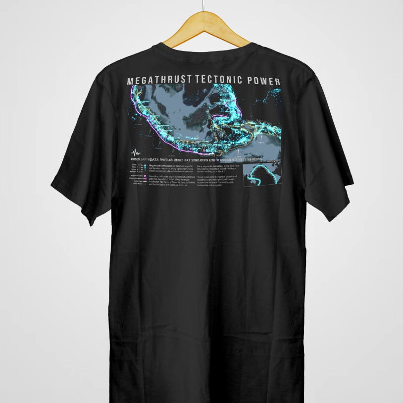 KAOS PETA GIS GEOLOGI GEOGRAFI GEODESI TSHIRT "MEGATHRUST"