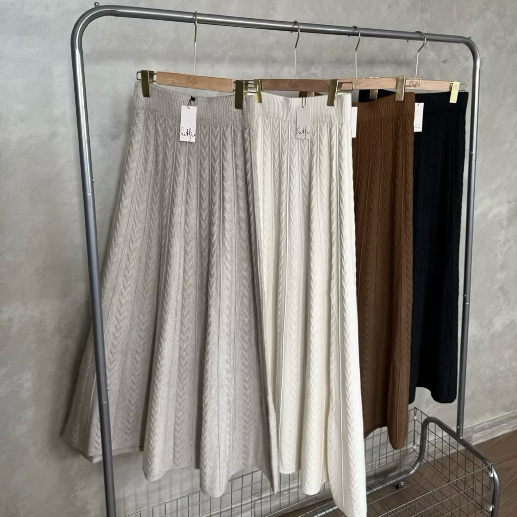 Osaka Knit Skirt - Favolio Skirt - Lace Bottom - Pilena Denim Skirt - Zele Skirt Series - Labany Cor