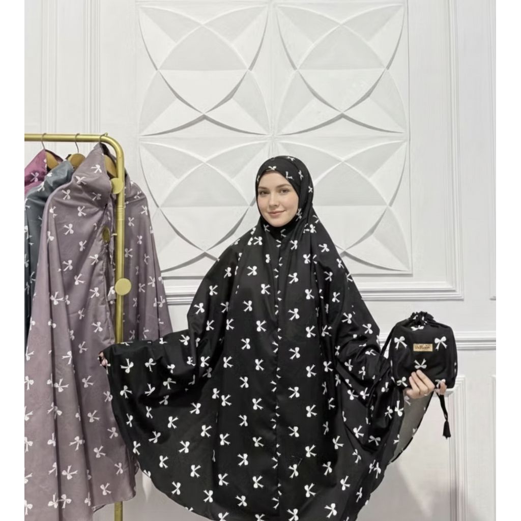 Mukena Zoya Series || Mukena Traveling Medium Pouch Motiv ||  Mukena 2in1 Model Resleting Dagu