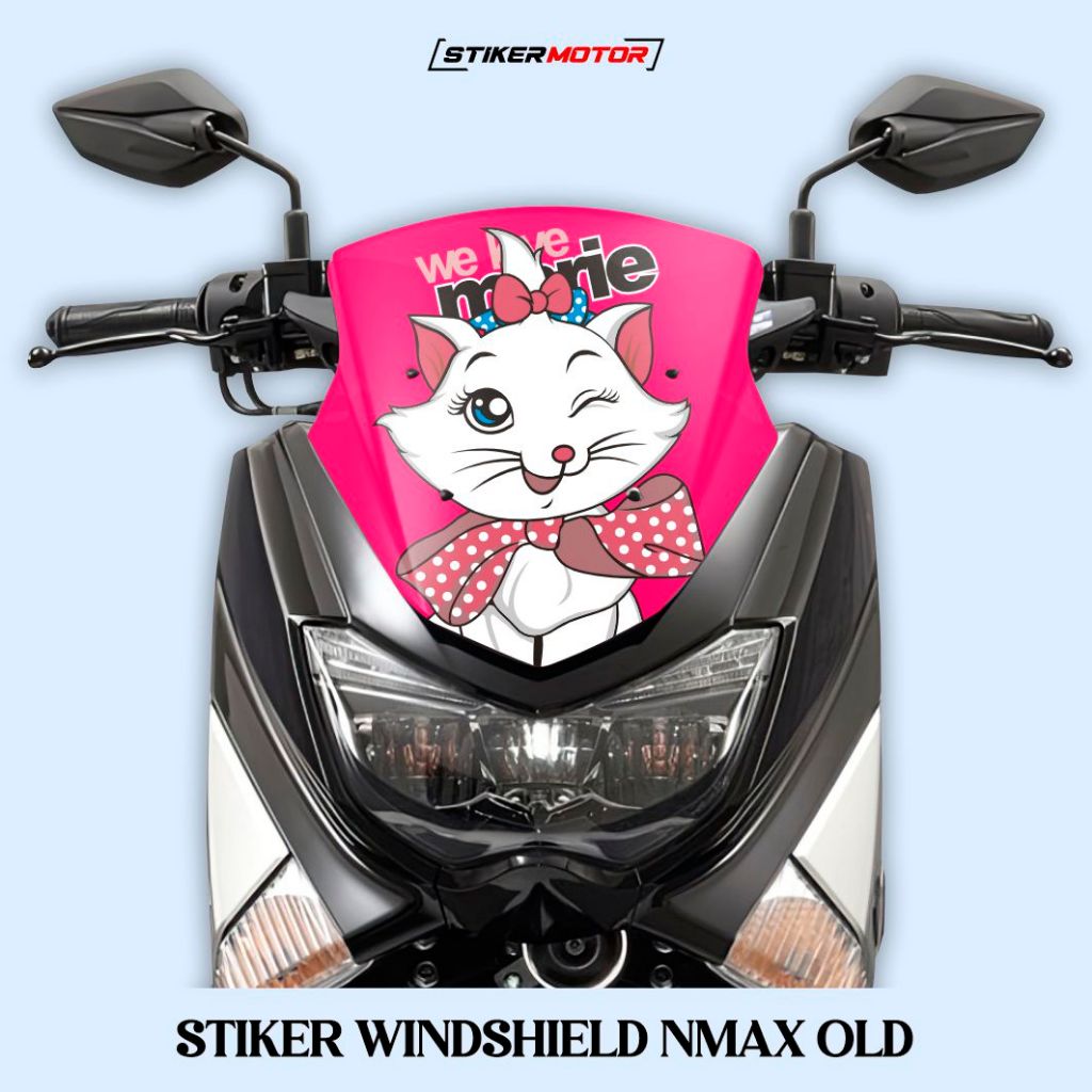 Stiker Winshield Nmax Old Marie Cat Bahan Anti Air Sudah Dilaminasi Banyak Variasi Sticker Setiker S