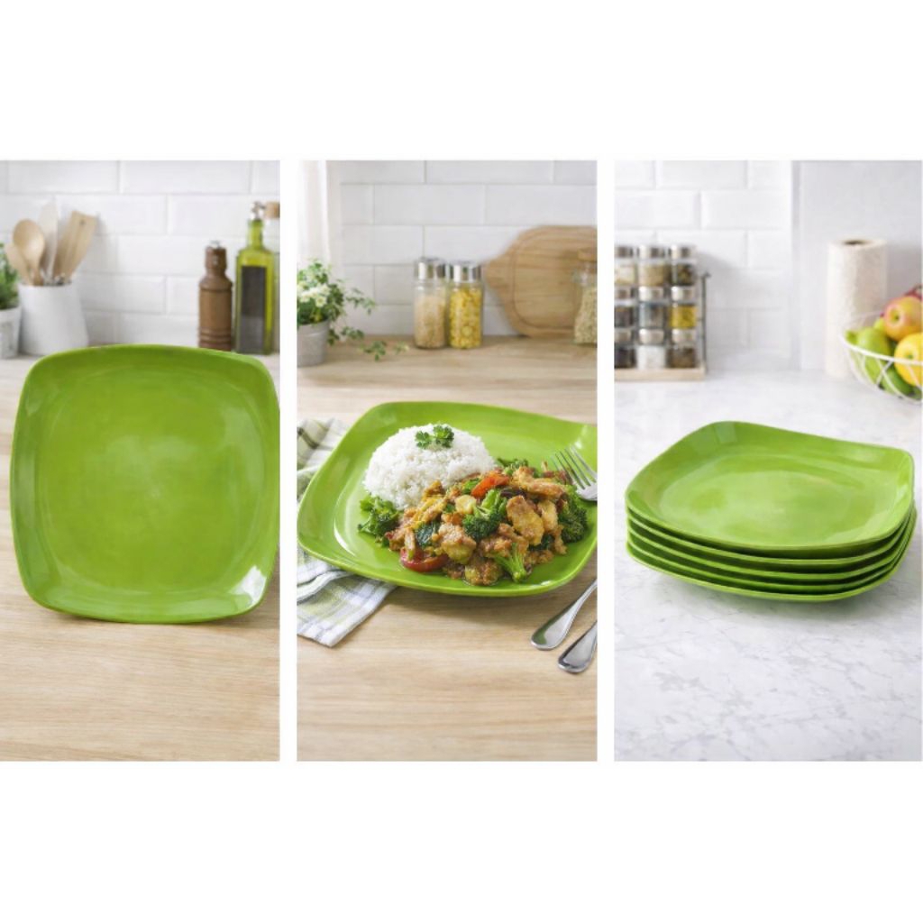 Piring Segi Empat Melamin, Piring Plastik