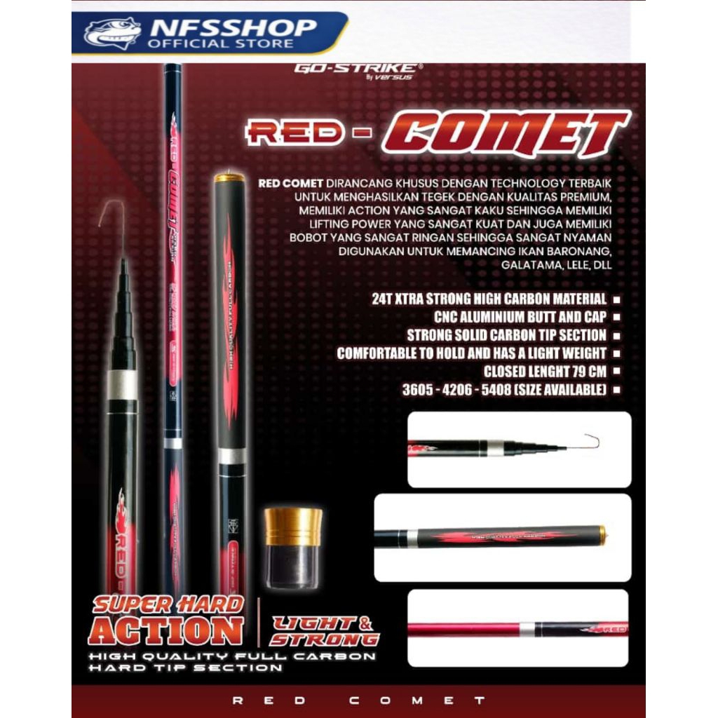 TEGEK GO STRIKE RED COMET - KAKU RINGAN 210 240 270 300