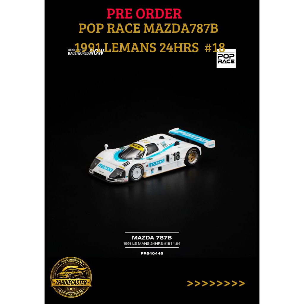 (PRE ORDER) Pop Race Mazda 787B 1991 LeMans 24 Hours #18 1:64