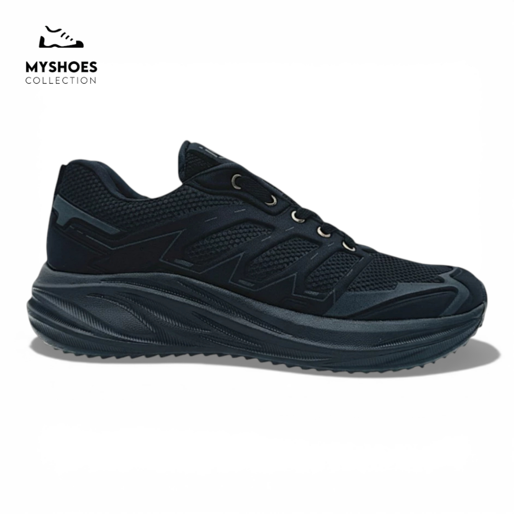 Sepatu Sneakers Full Black || Sepatu Sneakers Running Pria/Wanita