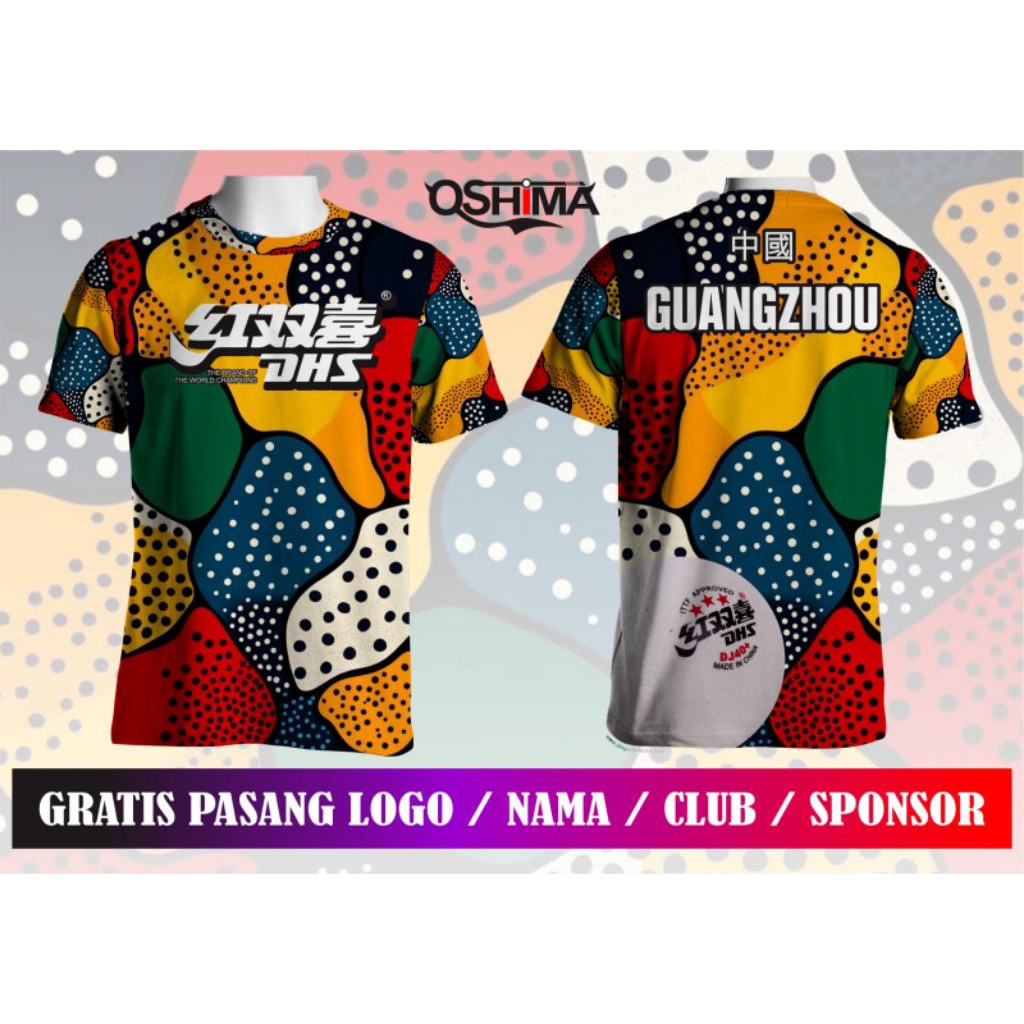 KAOS JERSEY PINGPONG DHS GUANGZHOU #TENIS MEJA
