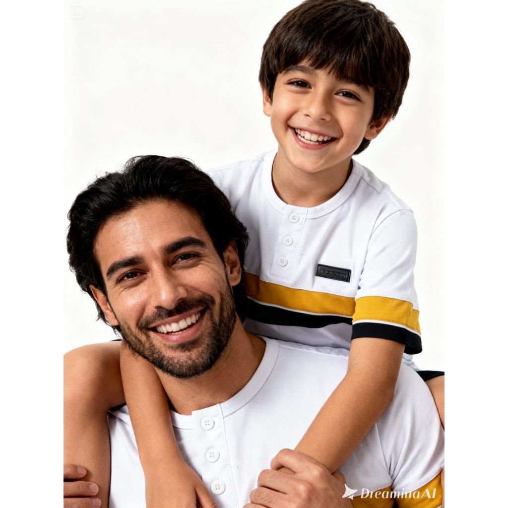 Blackseven | Kurta Couple Kombinasi | Kurta Ayah dan Anak | White