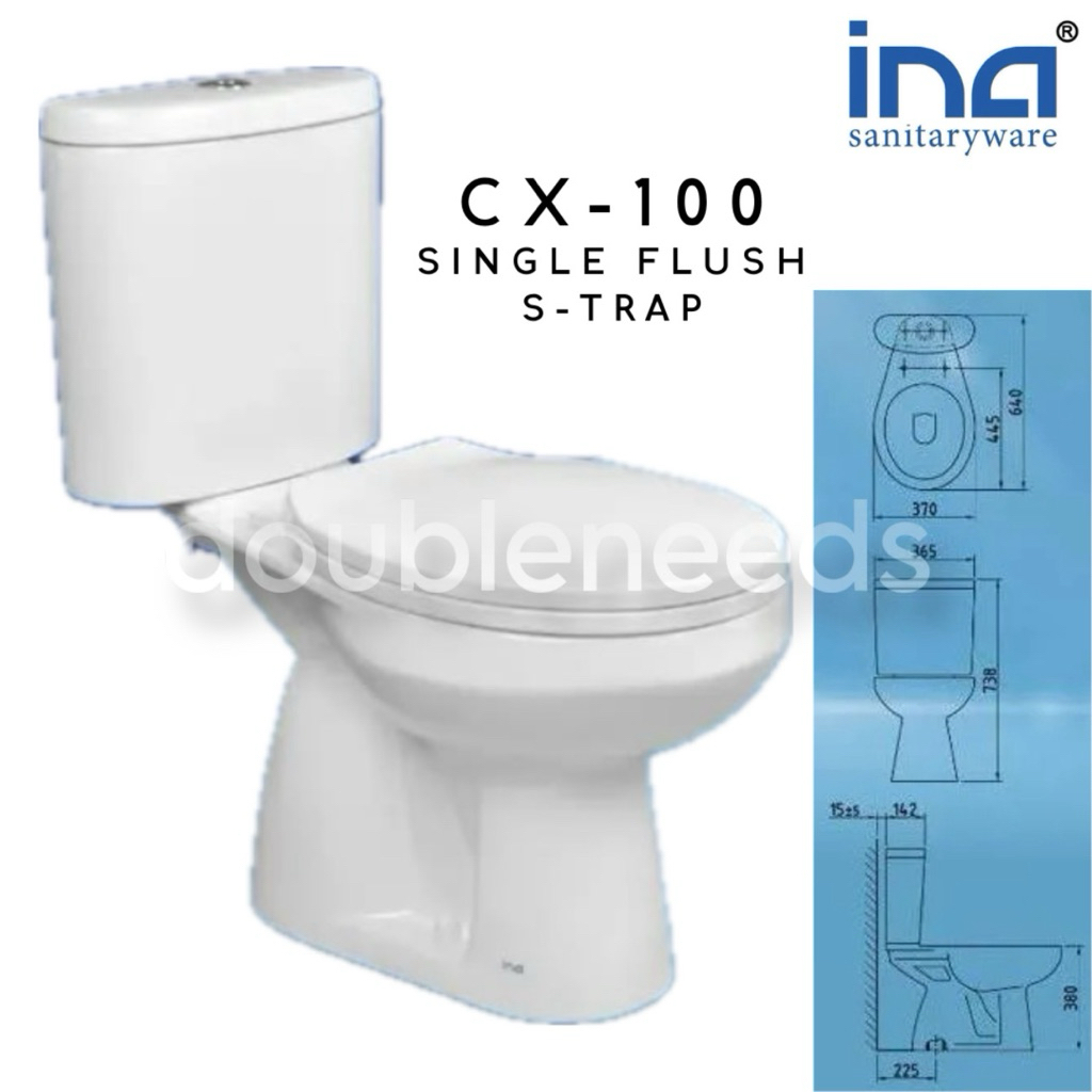 MONOBLOK INA CX-100 SINGLE FLUSH / KLOSET MONOBLOK INA CX-100 / KLOSET DUDUK INA