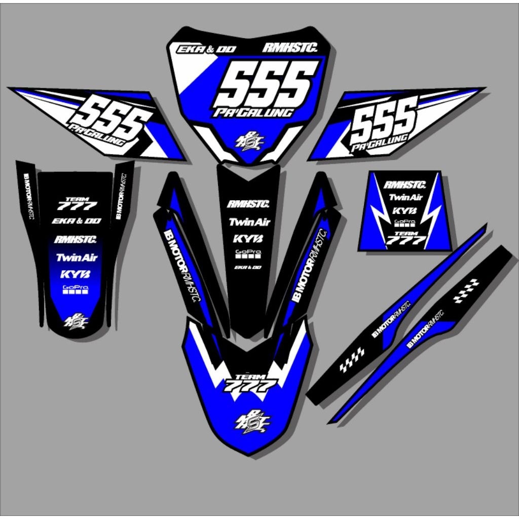 stiker motor ojek gabah biru hitam / taksi