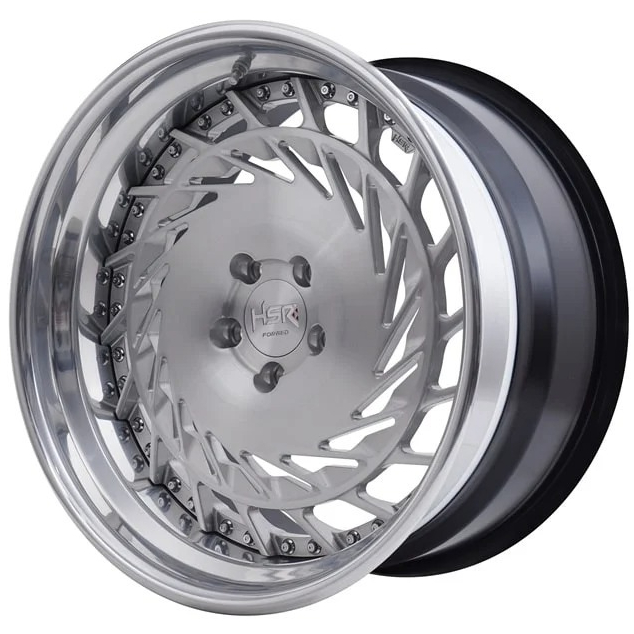 Velg Mobil Ring 20 Forged Hsr Loop Ring 20 Lebar 9.5/10.5 Celong Pcd 5X114.3  BRUSH SPOKE POLISH