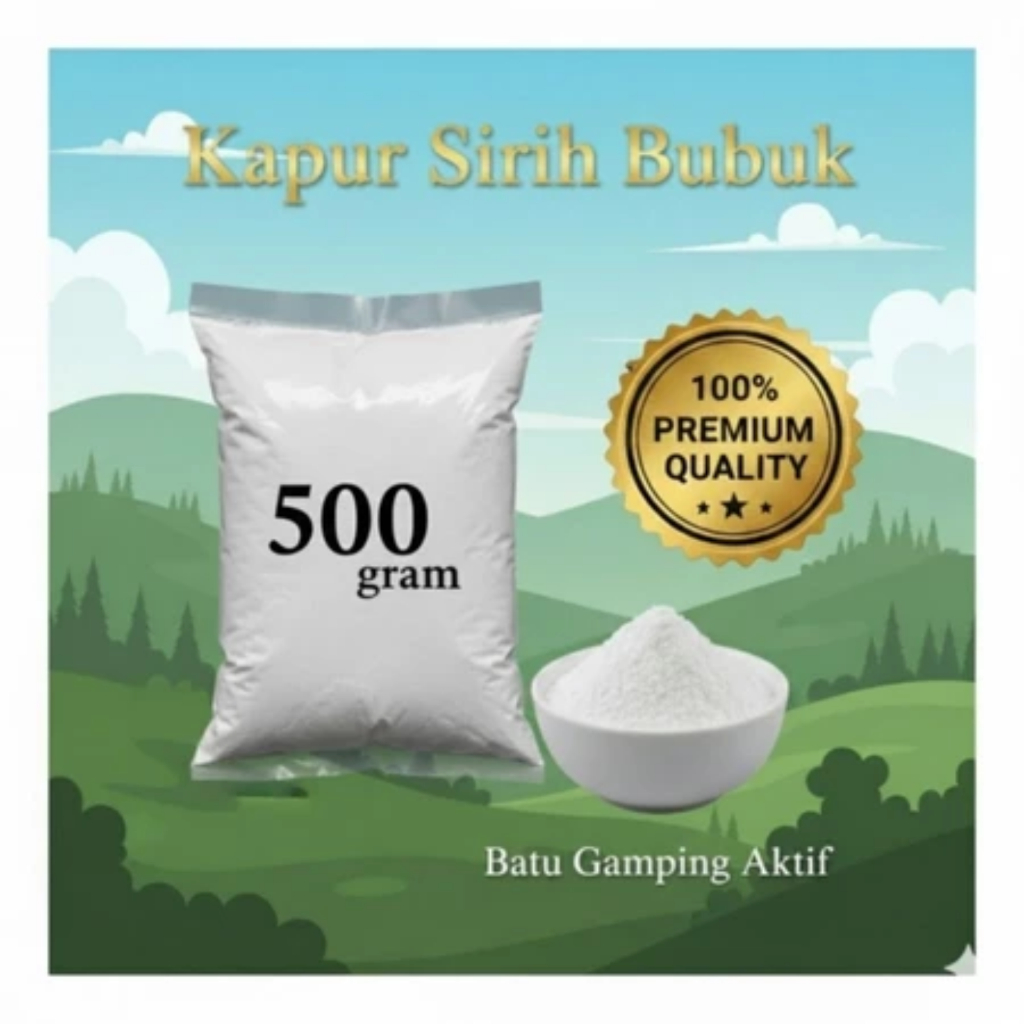 Kapur Sirih Bubuk 500 Gram - Batu Gamping Aktif Murni Premium Quality