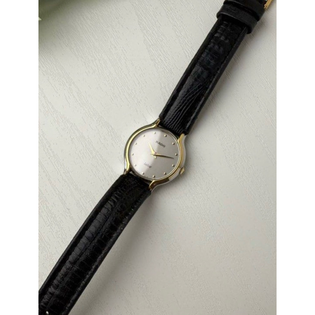 [RADO] grey twotone vintage year 1980s (dim case 23mm) / jam tangan vintage / jam rado vintage