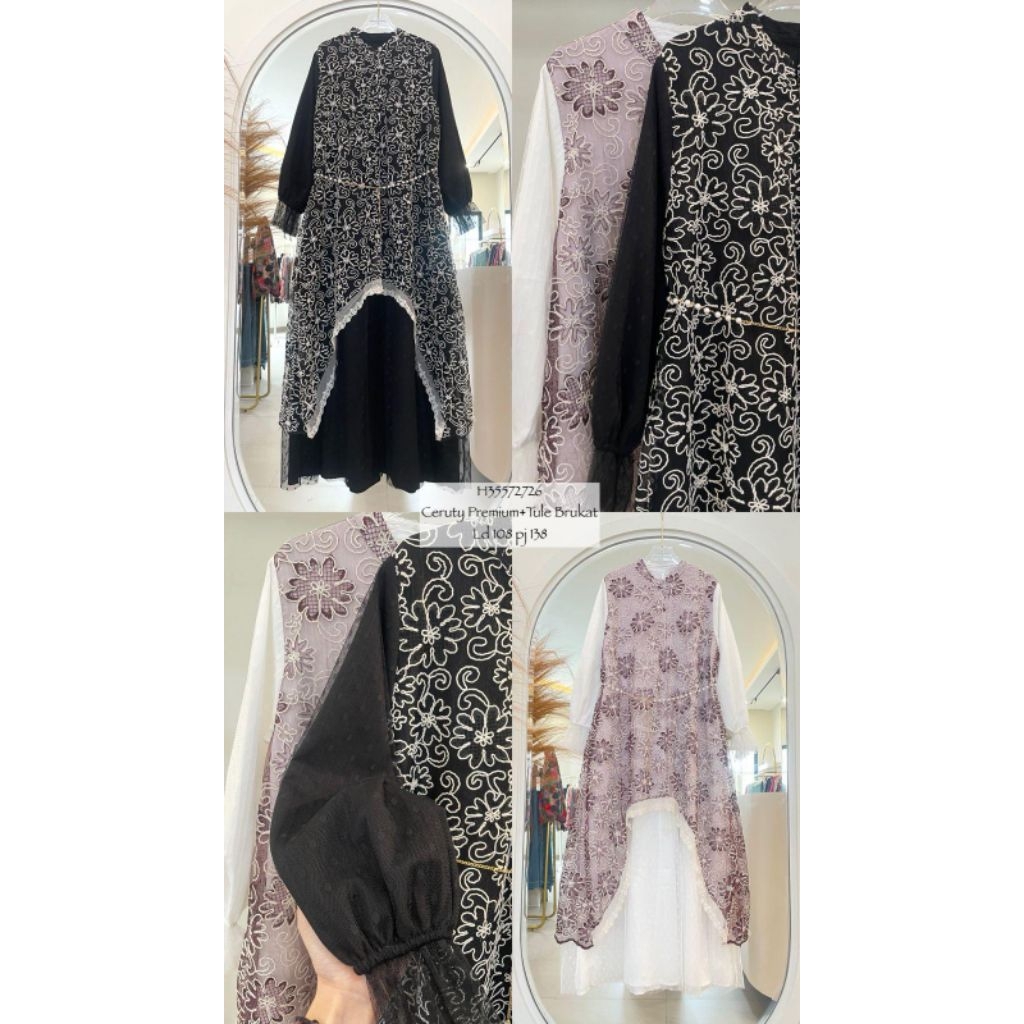 Real pic ORIGINAL dan TERMURAH Maxi Dress PREMIUM BUTIK / Gamis Brukat Premium Butik Import / Gamis 