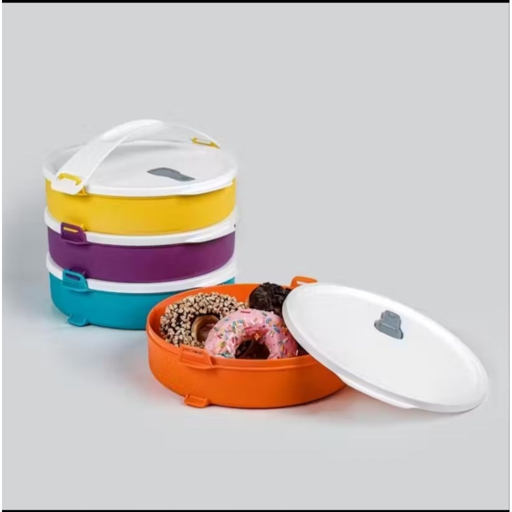 (PROMO) TERBAIK TUPPERWARE CLICK TO GO ROUND 880ML RANTANG 4 SUSUN BERKUALITAS