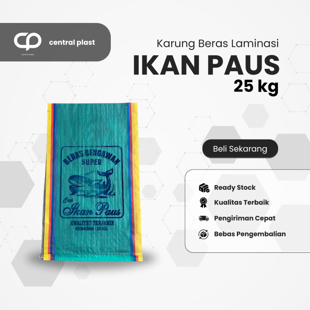 Karung Beras Laminasi 25 kg Cap Ikan Paus