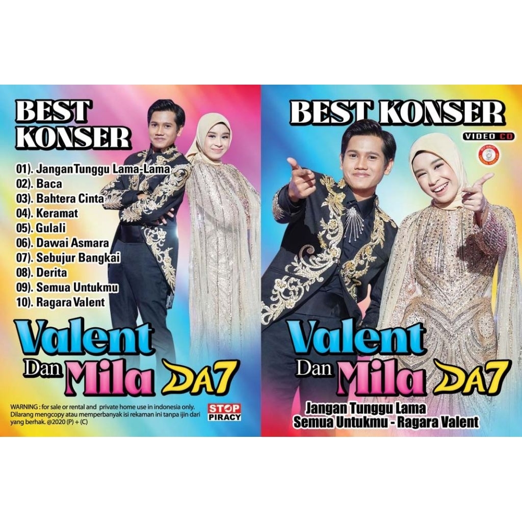 KASET VCD DVD BEST KONSER DA7 VALENT MILA / DAFA BISNIS