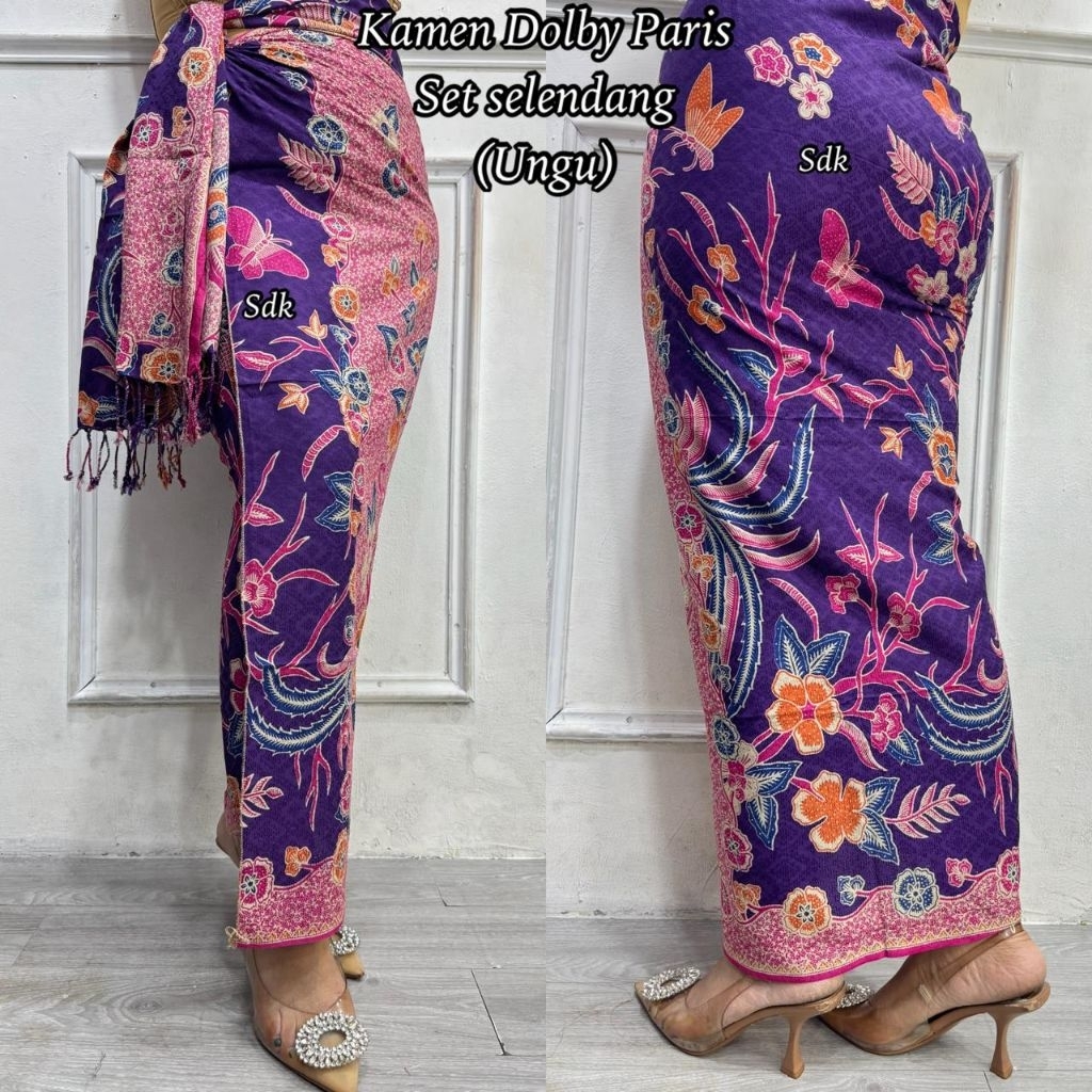 PROMO KAIN BATIK SUTRA PARIS DOLBY SET SELENDANG TERMURAH TERLARIS / BATIK INDONESIA / Kamen Sutra p