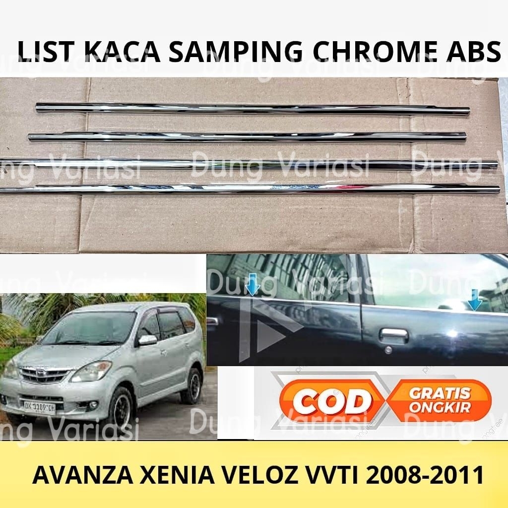 List Kaca Samping Avanza Xenia Veloz VVT-i /lama / 2008 2009 2010 2011 chrome