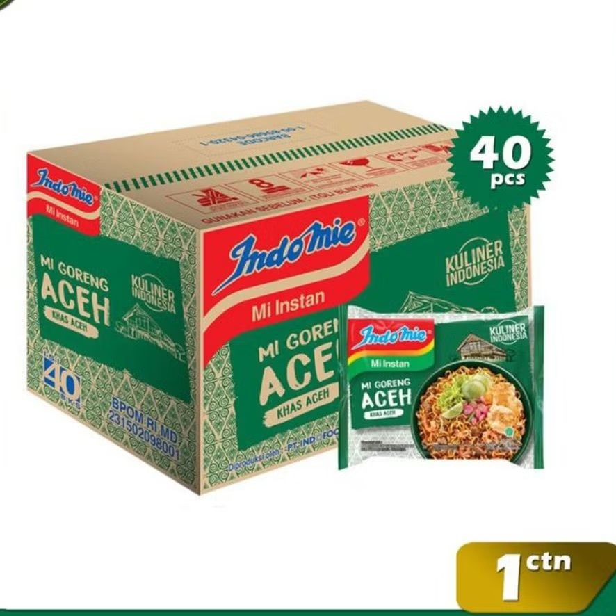 Indomie horeng ACEH 1 DUS , mie instant 1 karton