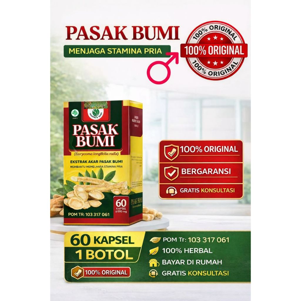 Pasak Bumi Kapsul Ekstrak Akar Pasak Bumi 60 Kapsul @450 mg BPOM Halal