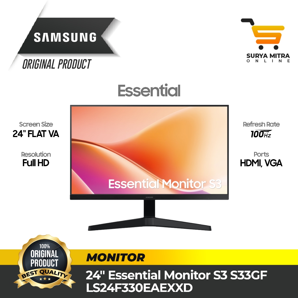 Monitor Samsung LED 24" S24F330 FHD 100Hz