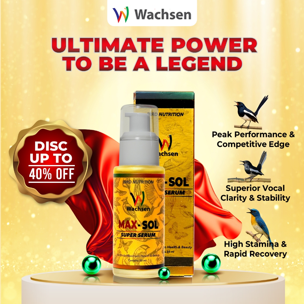MAX SOL Super Serum Nutrisi Futuristik Nano Neuro Performa Burung Elite Lebih Dari Vitamin Burung