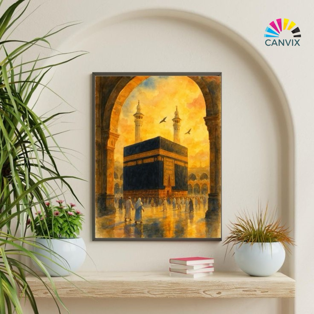 POSTER CANVAS GAMBAR KABAH | Lukisan printing dinding