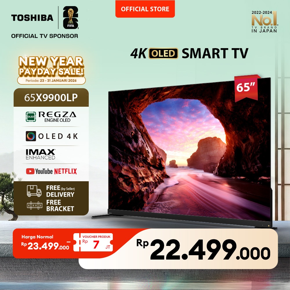 [4K OLED 120Hz] [FREE BRACKET] Toshiba TV 65" FLAGSHIP OLED 120Hz 4K UHD Smart TV - Dolby Vision IQ 