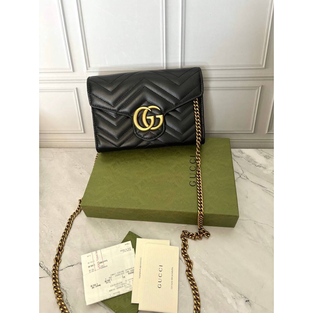 (PRELOVED) Gucci Marmont WOC Black GHW 2023