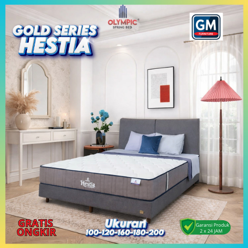 OLYMPIC Kasur Springbed HESTIA Silver Series Medium Firm Busa Pegas 120x200 160x200 180x200 200x200 