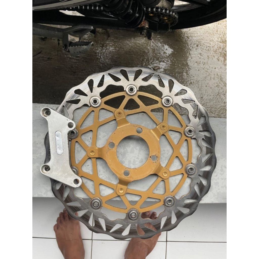 PIRINGAN CAKRAM PSM TURTLE 320 CEKUNG SUPRA X 125 KPH SERIES GOLD POWDER COATING