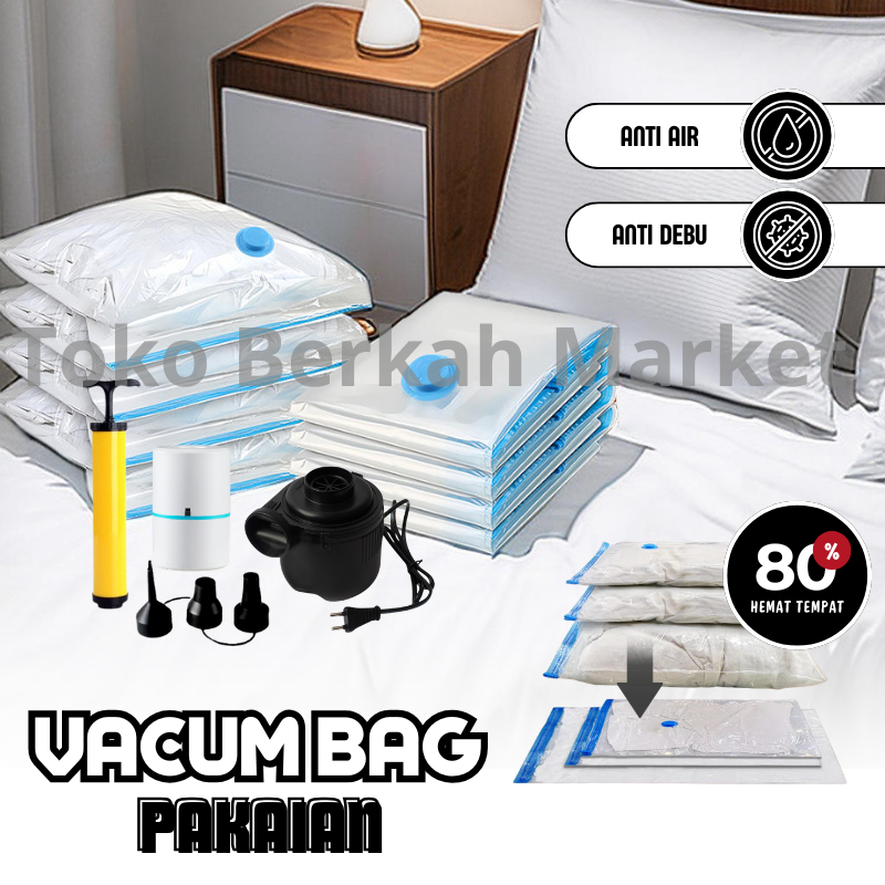 Plastik Vacum Bag Traveling/Kantong Plastik Baju Pakaian/Plastik vakum Bantal
