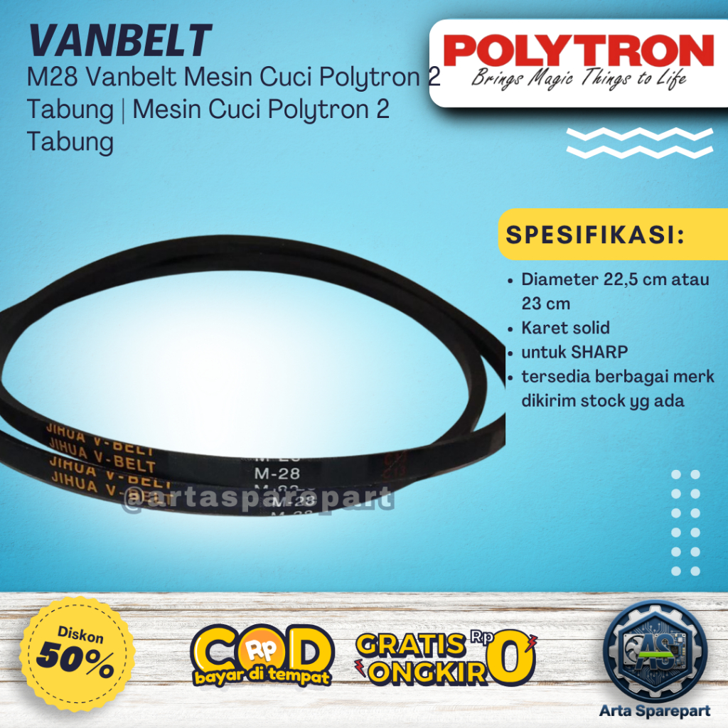 M28 Vanbelt Mesin Cuci Polytron 2 Tabung | Mesin Cuci Polytron 2 Tabung