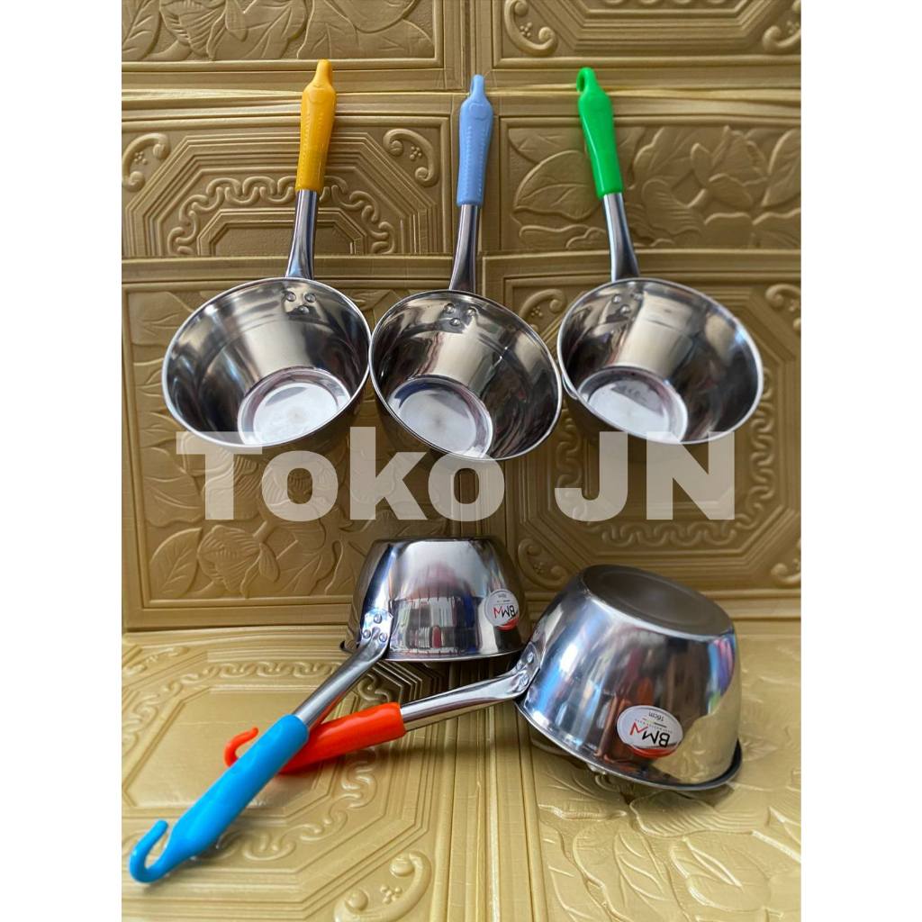 BMW KITCHEN WARE - PANCI SUSU / MIE STAINLESS STEEL GAGANG 16CM PANCI MASAK AIR MILK POT