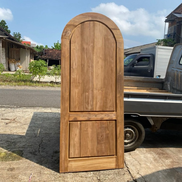 pintu lengkung + kusen lengkung jati mahoni