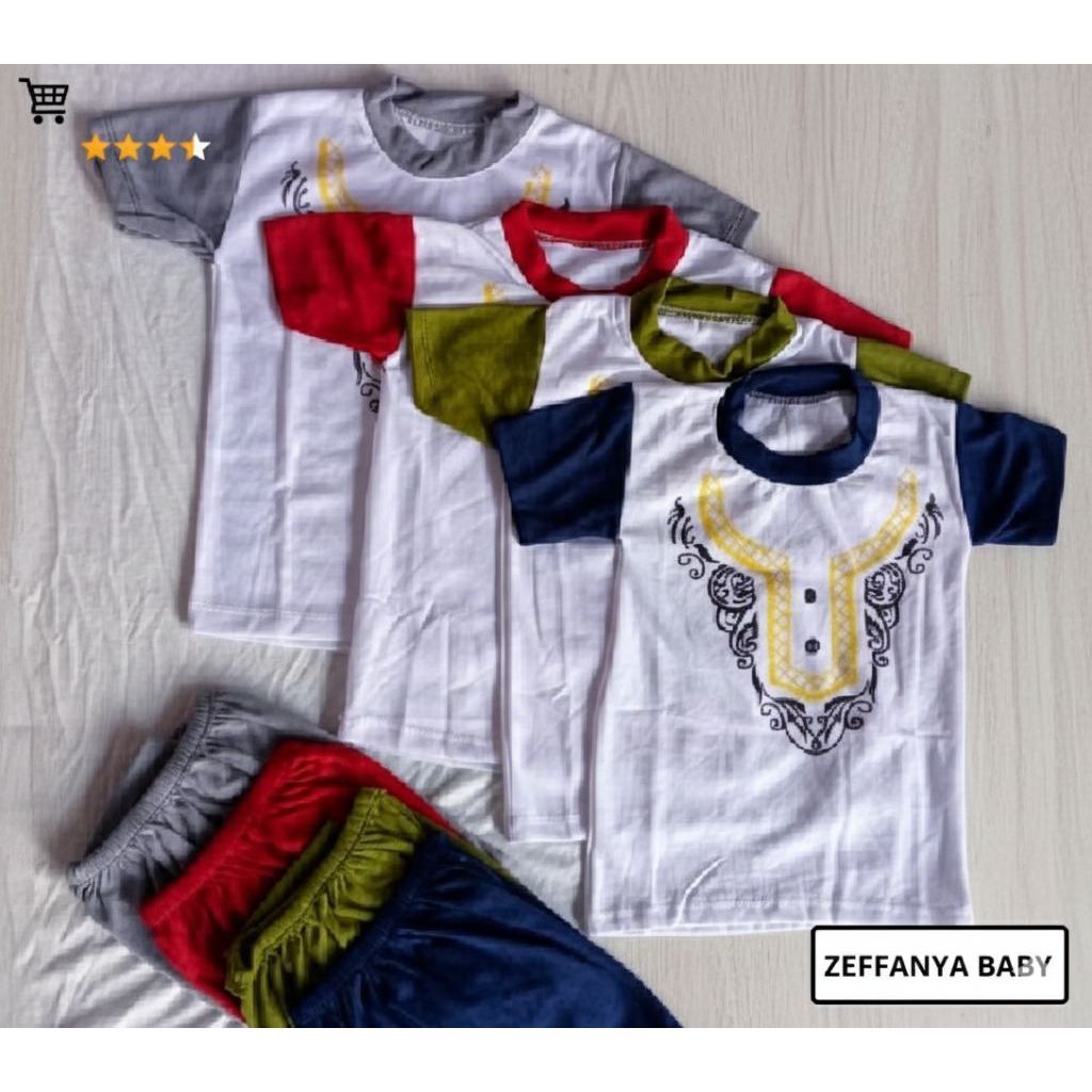 stelan oblong anak 2/3 tahun motiv koko  lengan pendek celana panjang