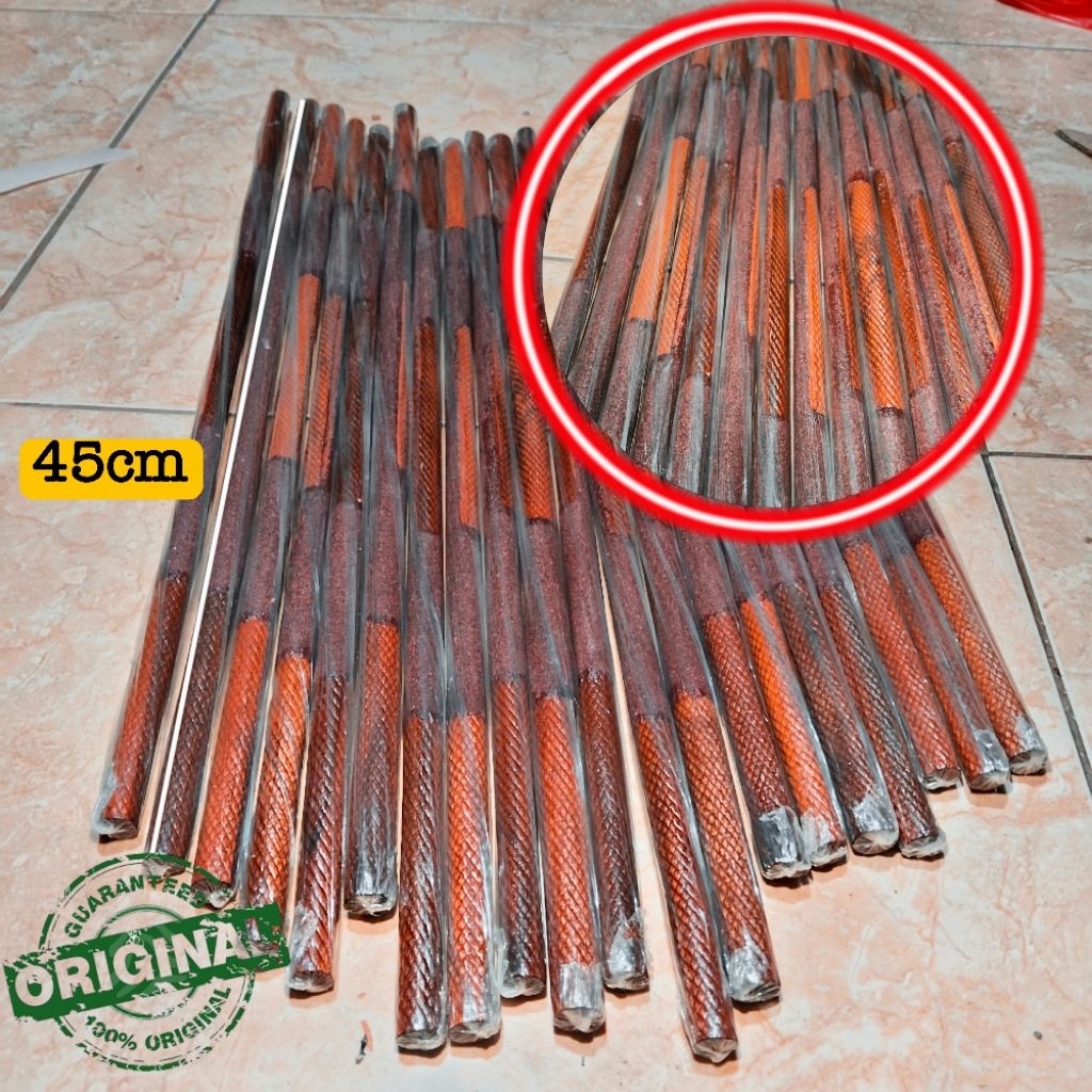 Tangkringan burung kenari motif silang mesin Amplas halus Panjang 45cm Diameter 12mm