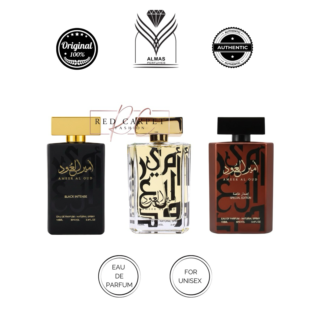 PARFUM ALMAS AMEER AL OUD BLACK INTENSE / ALMEER AL OUD SPESIAL EDITION / AMEER AL OUD EDP 100ml For