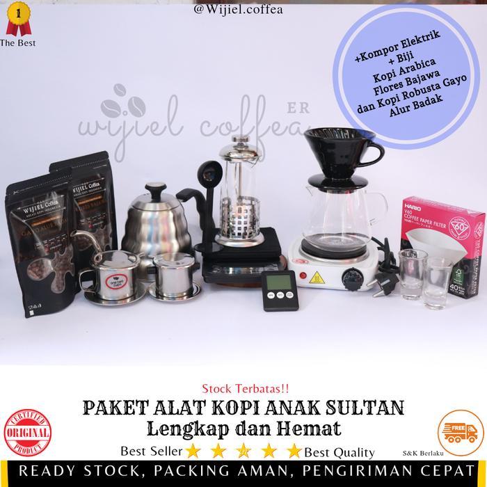 Paket Lengkap Alat Kopi - Alat Kopi - Timbangan Kopi - Teko Kopi Termometer - Set Alat Kopi - Alat