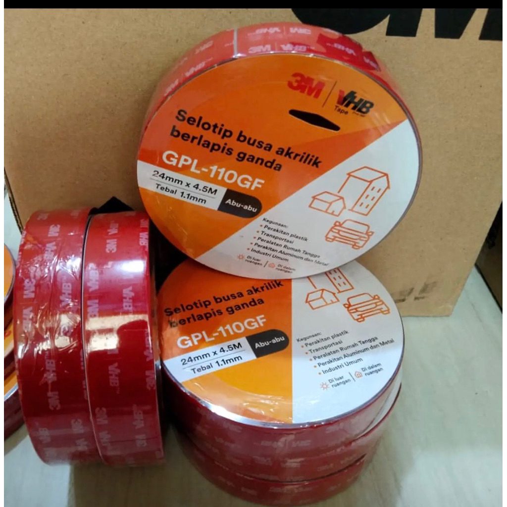 Double Tape 3M VHB 24MM / Double tape 3M Merah VHB