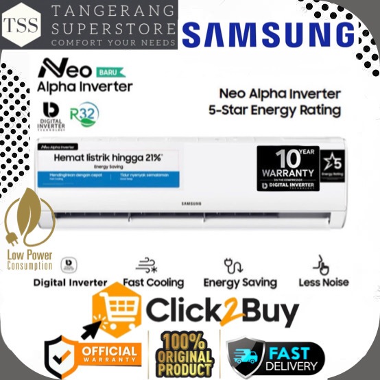 SAMSUNG AC INVERTER 1/2 PK AR40F05D0AM AR40F-05D0AM AR 40F05D0AM FAST COOLING SUPER LOW WATT SMART I