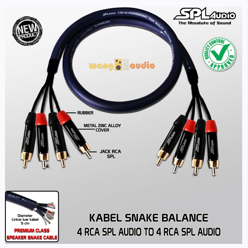 SPL AUDIO CSB-04 - Kabel Snake Premium 4x RCA SPL to 4x RCA SPL AUDIO - WANG