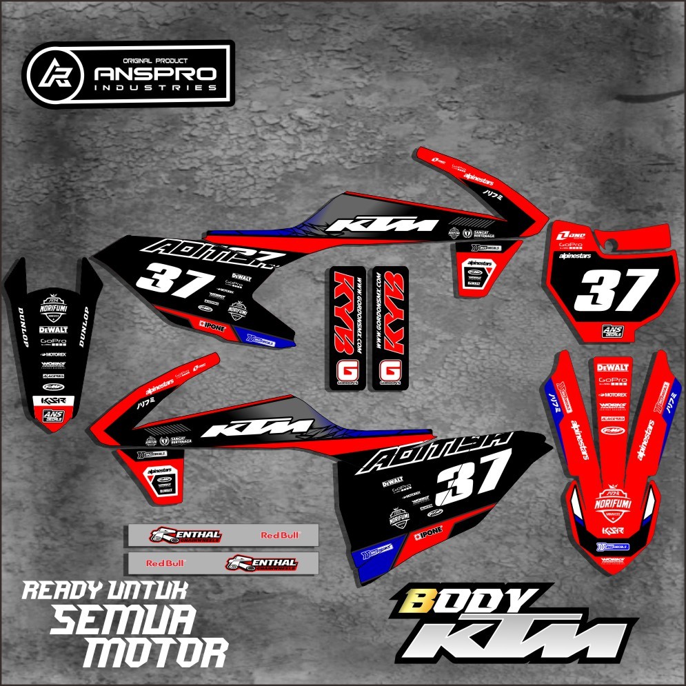 DECAL KTM 85/250 FULL BODY STIKER PELINDUNG BODY MOTOR KTM 85/250 FREE REQUEST