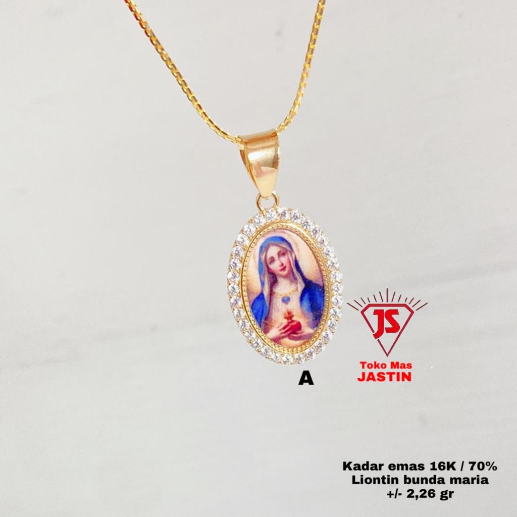 liontin new bunda maria emas 70% /16k