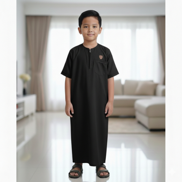 WS FASHION Gamis Anak Laki Laki Jubah Anak Madinah Lengan Pendek Jubah terbaru