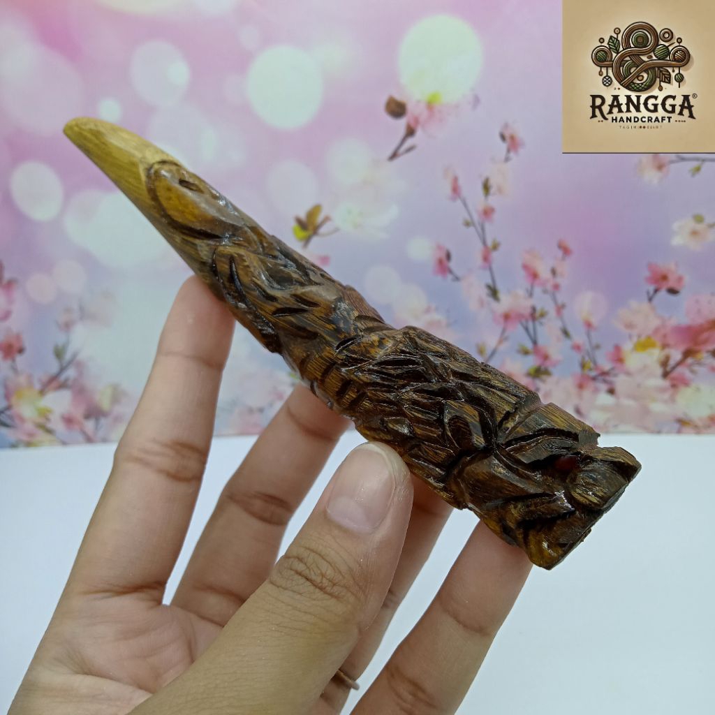 once pipa cangklong kayu kalimosodo ukir singa B366