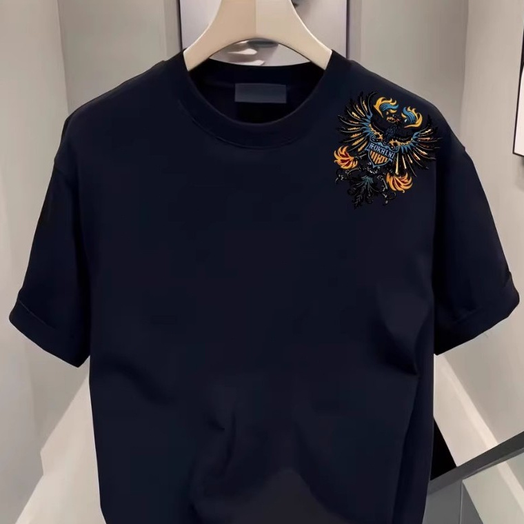Kaos T-shirt Pria Motif Burung Elang Grafis, Bahan Lembut Adem, Size S-XXXL, Kaos Kasual Harian
