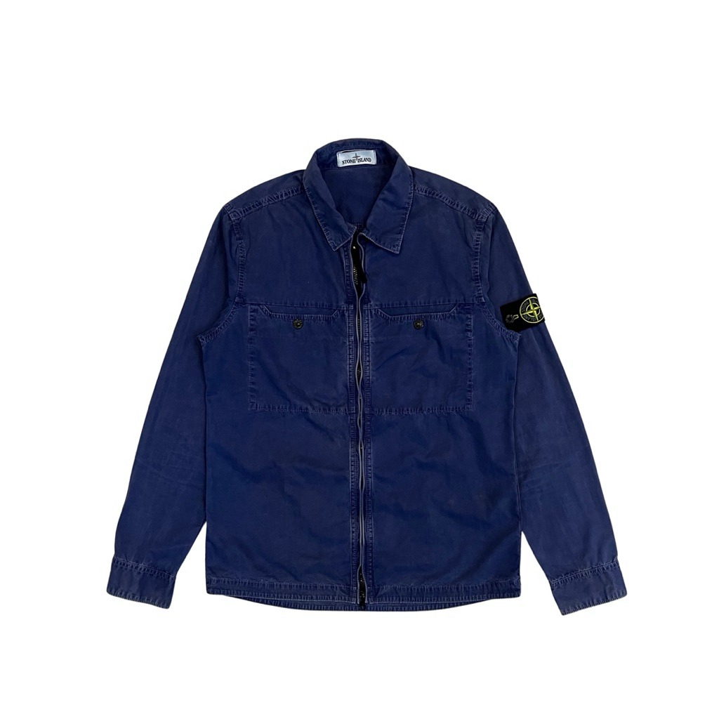 STONE ISLAND OVERSHIRT DOUBLE POCKET NAVY M