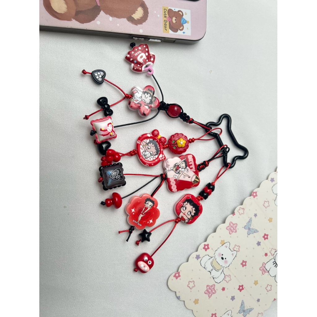 Bag Charm (Gantungan tas) bettyBoop merah lucu READY STOCK