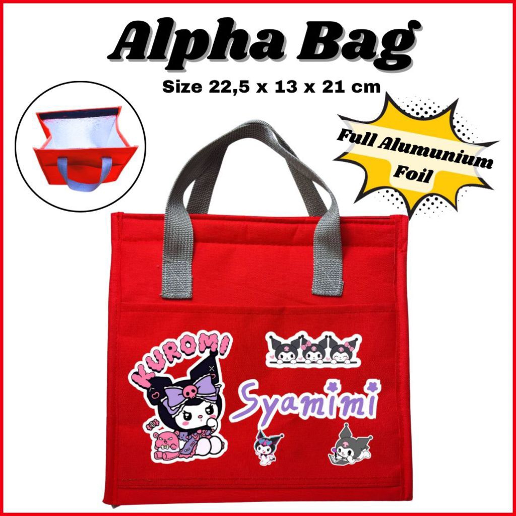 Tas Bekal Thermal Custom Nama Alfa 2