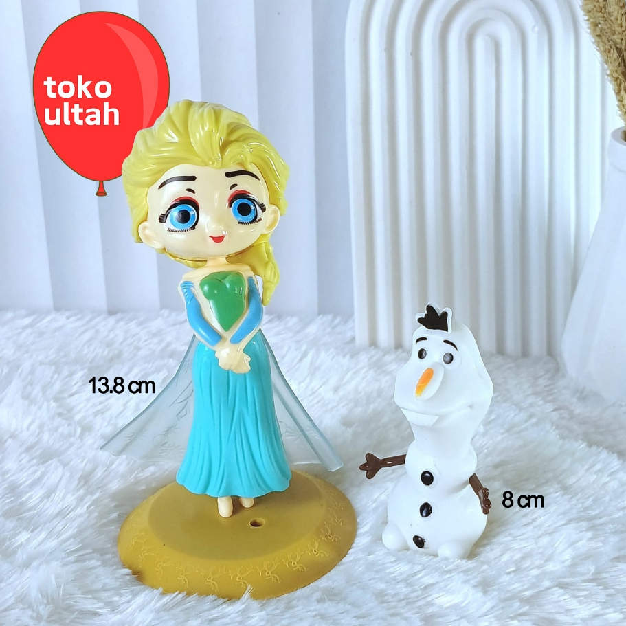 Topper Kue Tema Frozen; Elsa, Olaf, Anna untuk Hiasan Birthday Cake Ulang Tahun Anak Karakter Lucu